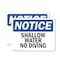 Signmission Shallow Water No Diving, 10 in W x Rectangle, Vinyl Decal OS-2PACK-NS-D-710-L-18302 - alternate 1